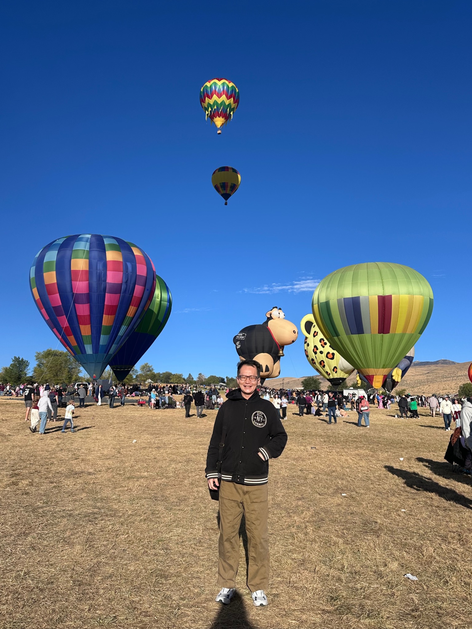 MingChi Huang at a hot air balloon event in Reno, Nevada