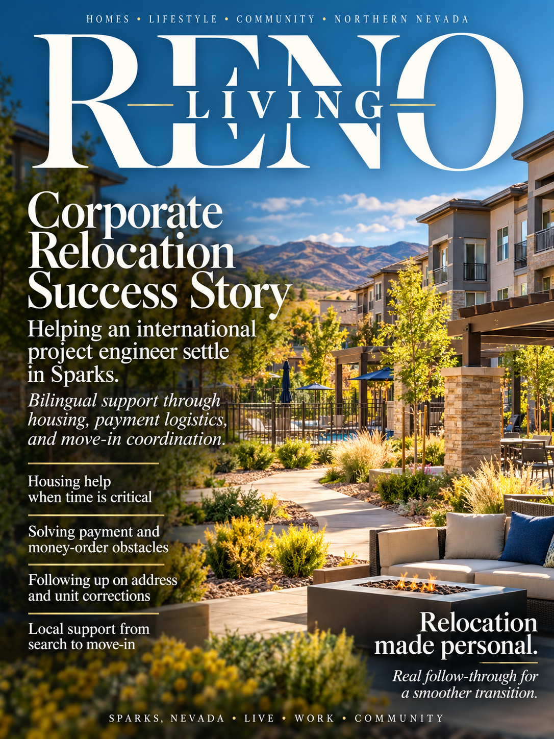 Corporate relocation success story for an international project engineer in Sparks, Nevada